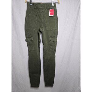 NEW Spanx Stretch Twill Ankle Cargo Pants DARKENED OLIVE skinny Leg- SMALL NWT